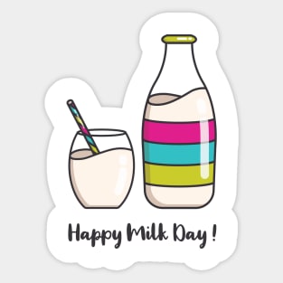 Happy Milk Day | Pink Green Sticker